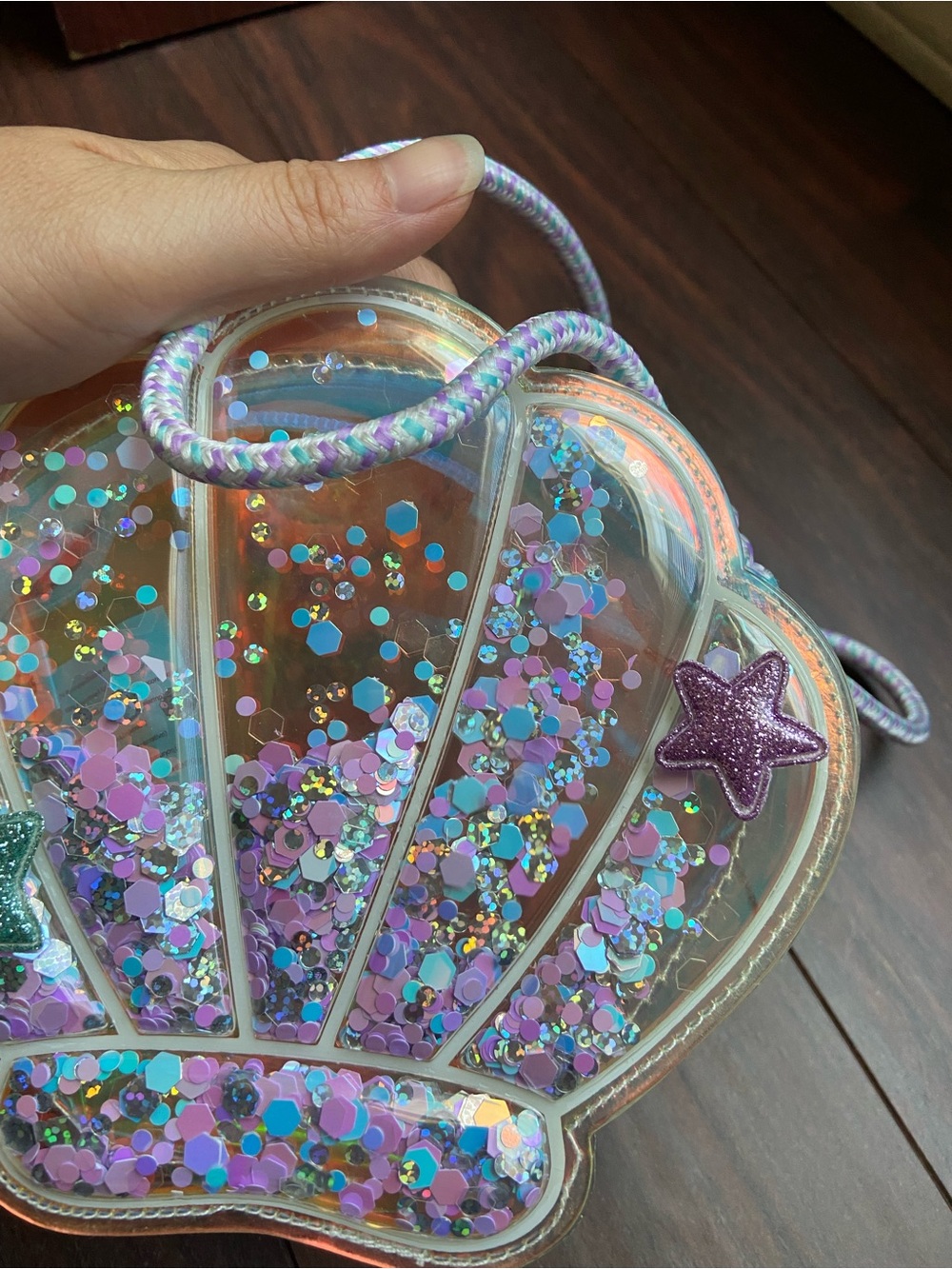 SHINY SEASHELL CLAM PURSE HANDBAG FOR GIRLS